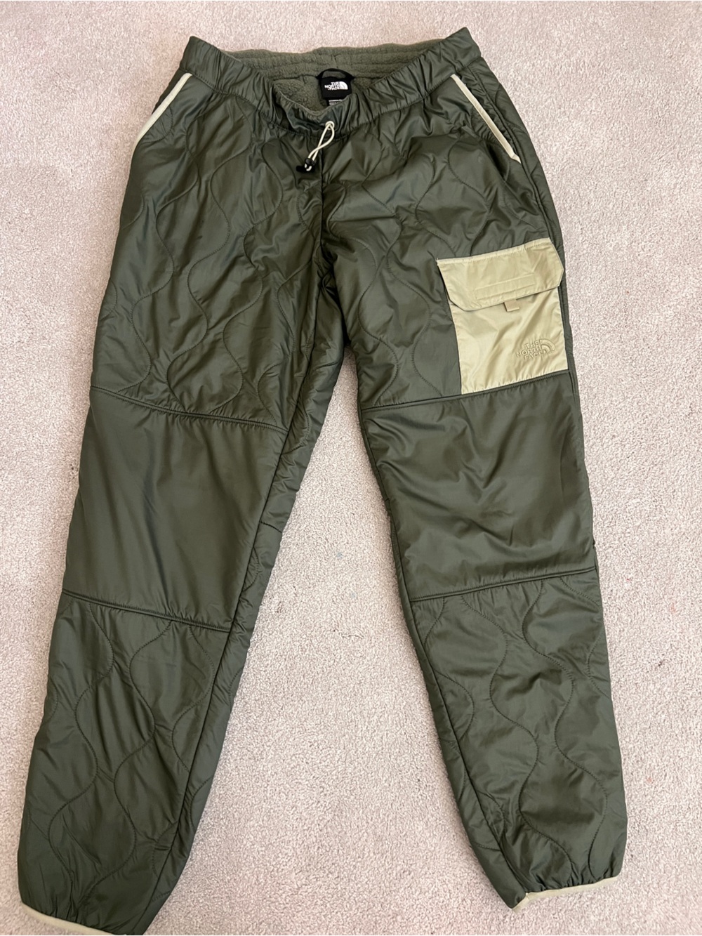 The North Face Women’s Insulated Quilted Snow Ski Pants Olive Green